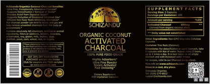Activated Coconut Charcoal Capsules- Supports Health - Vegan, Organic, Non-GMO, No Additives - X-Large Bottle 210 Count - Pack of 3