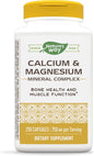 Nature's Way Calcium & Magnesium Mineral 750 mg 250 Capsules
