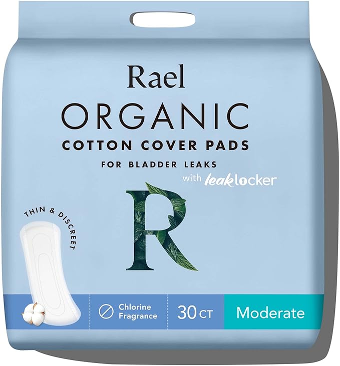 Rael Incontinence Pads for Women, Organic 4 Layer 30 Count)