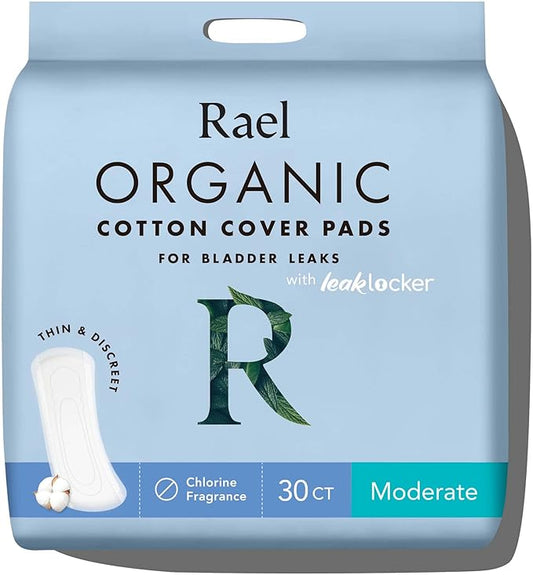 Rael Incontinence Pads for Women, Organic 4 Layer 30 Count)