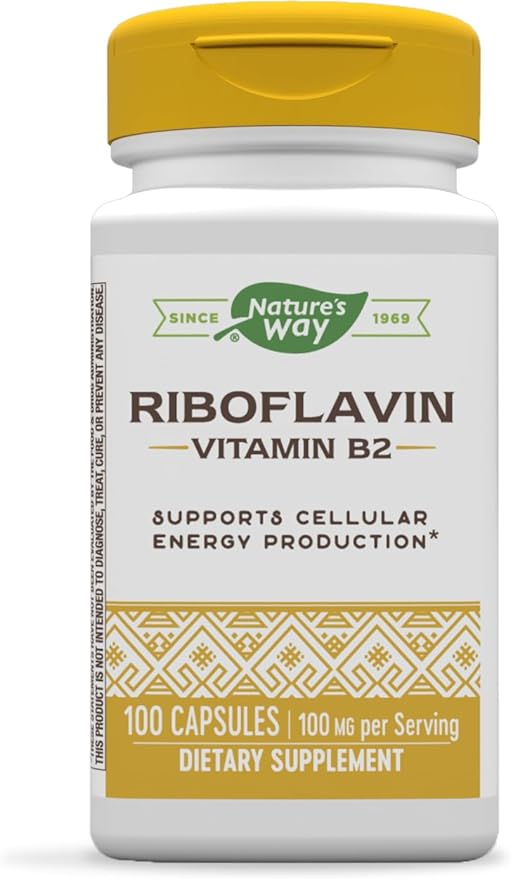 Nature's Way Riboflavin Vitamin B2, Supports 100mg per 100 Capsules