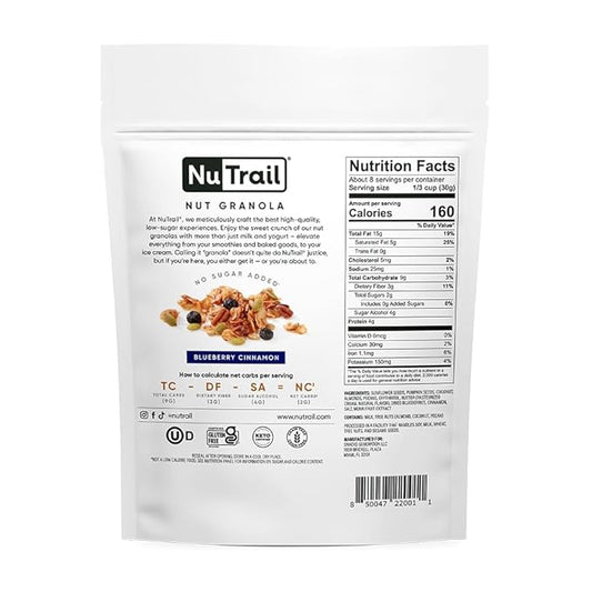 NuTrail Nut Granola Cereal, Blueberry Cinnamon, 8 oz. 3 Count