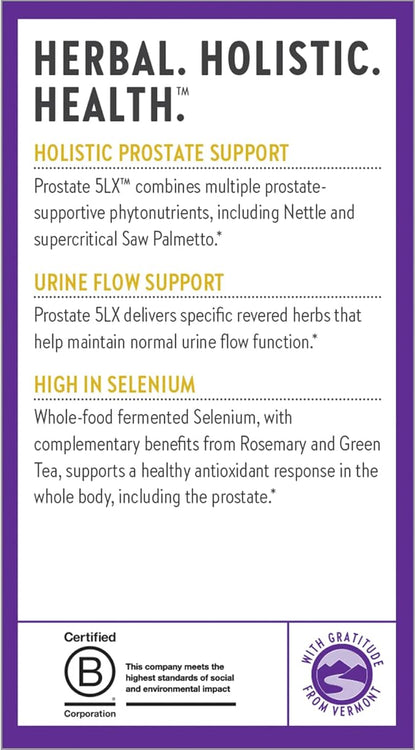 New Chapter Prostate Supplement - Prostate 5LX™ with Clinical Strength Saw Palmetto + Fermented Selenium for Men’s Wellness - 120 ct Vegetarian Capsule
