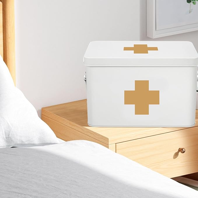 Flexzion First Aid Box Organizer Empty 13" White