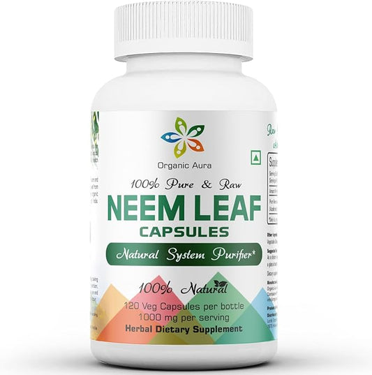 Organic Aura Neem Capsules. 100% Pure