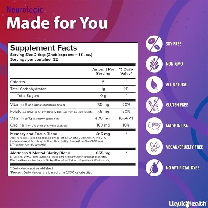 LIQUIDHEALTH 32 Oz Liquid Neurologic Focus (3 Pack)