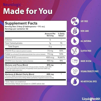 LIQUIDHEALTH 32 Oz Liquid Neurologic Focus (3 Pack)
