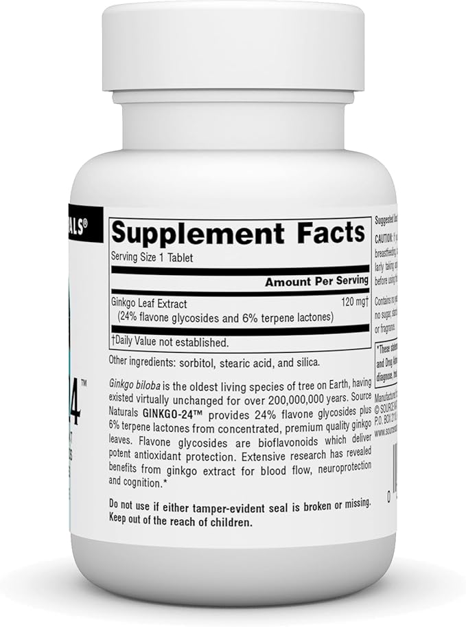 Source Naturals Ginkgo-24 120 mg 30 Tablets