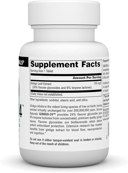 Source Naturals Ginkgo-24 120 mg 30 Tablets
