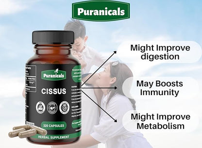 Cissus Premium 320 Capsules Non GMO 700 mg 100% Pure