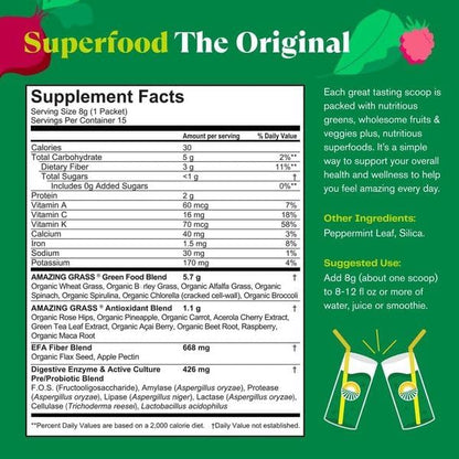 Amazing Grass Greens Superfood Powder: Greens 15 Servings