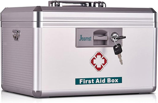 Jssmst Locking Medicine Box 11.4 x 8.1 x7.4 x7.4 Inches, New(MC14020)