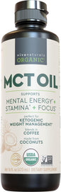 Viva Naturals Organic MCT Oil 16 fl oz - Best MCT Oil Organic for Coffee, MCT Coconut Oil Supports Energy & Mental Clarity, USDA Organic, Non-GMO, Paleo & Keto Certified, MCT Wellness