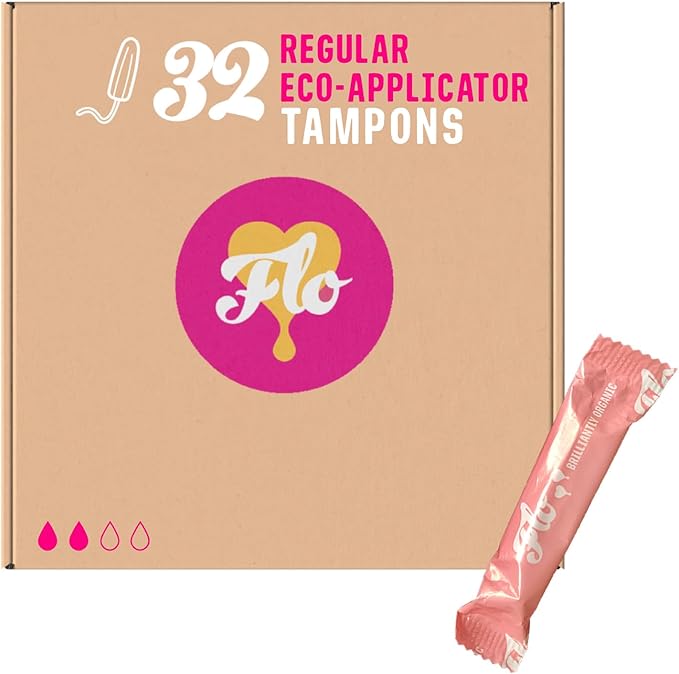 FLO Organic Cotton Applicator Tampon Mega (32 Regular