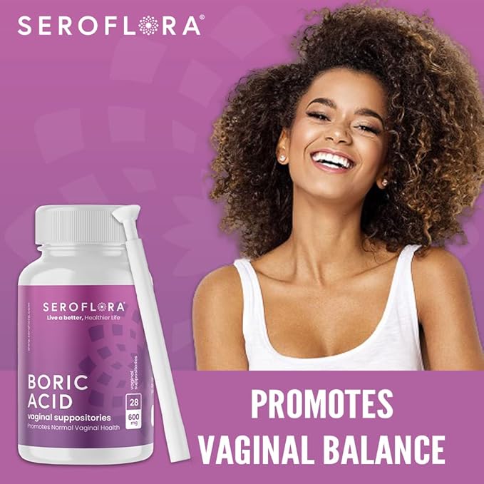 Seroflora Boric Acid Vaginal Suppositories 28 Suppositories 7 Applicators