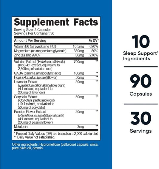 Nutricost Sleep Aid Complex (1330mg Serving) (90 Caps) (3 Pack)