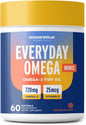 Oceanblue Essentials Everyday Omega Minis – 60ct – Burpless Fish Oil with Vitamin D3 – for Heart and Immune Support – Easy to Swallow Mini Softgels – Tasty Orange Flavor – 1 Month Supply