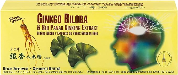 Prince Of Peace Ginkgo Biloba & 0.34 fl. 2 Pack 60 Bottles
