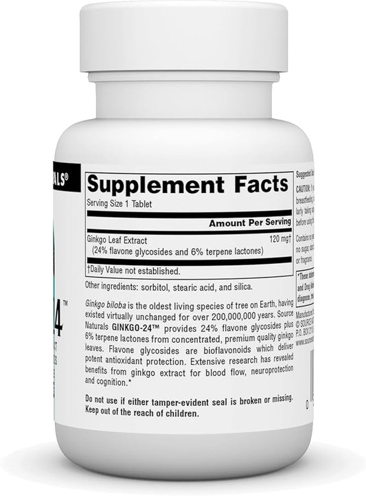 Source Naturals Ginkgo-24 120 mg 60 Tablets