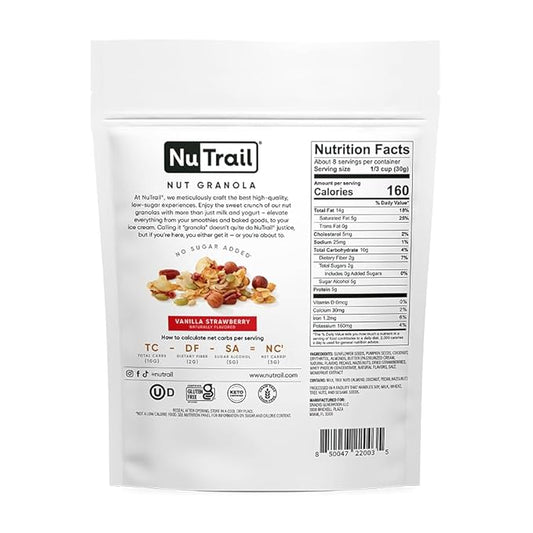 NuTrail Nut Granola Cereal, Vanilla Strawberry, 8 oz. 3 Count