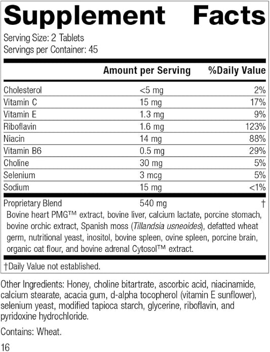 Standard Process Cardio-Plus - Antioxidant Support - Heart Health Supplement - Circulation & Blood Flow Supplement with Vitamin B6, Niacin & Riboflavin - Energy Metabolism Supplement - 90 Tablets
