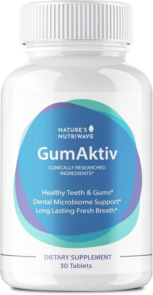 GumAktiv Oral Health Supplement – 3.5 Billion Probiotics, Supports Natural Oral Balance, Cleanses Mouth, Promotes Healthy Gums & Teeth, Non-GMO, Gluten-Free | 30 Tablets, 1 Month Supply