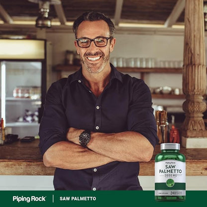 Piping Rock Saw Palmetto Extract 3600mg | 240 Capsules | for Men and Women | Non-GMO, Gluten Free Supplement