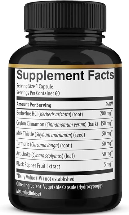 (2 Packs) Berberine Supplement Plus Ceylon 120 Capsules 4 Months