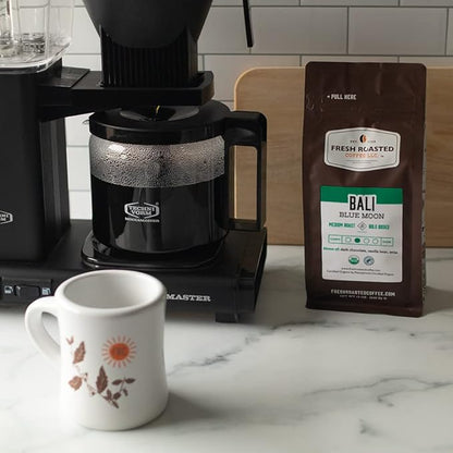 Fresh Roasted Coffee, Organic Bali Blue Moon, 12 oz, Medium Roast, Kosher, Whole Bean