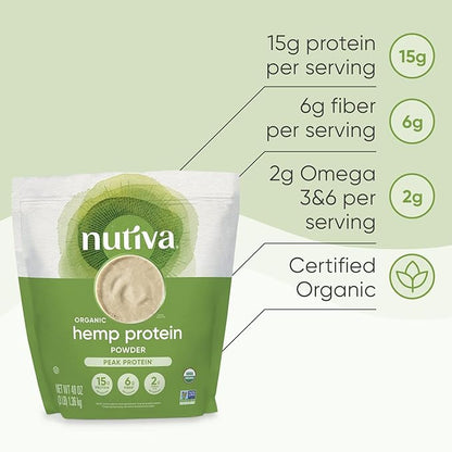 Nutiva Organic Cold-Pressed Raw Hemp Seed 3 Pound, 30 Approved,