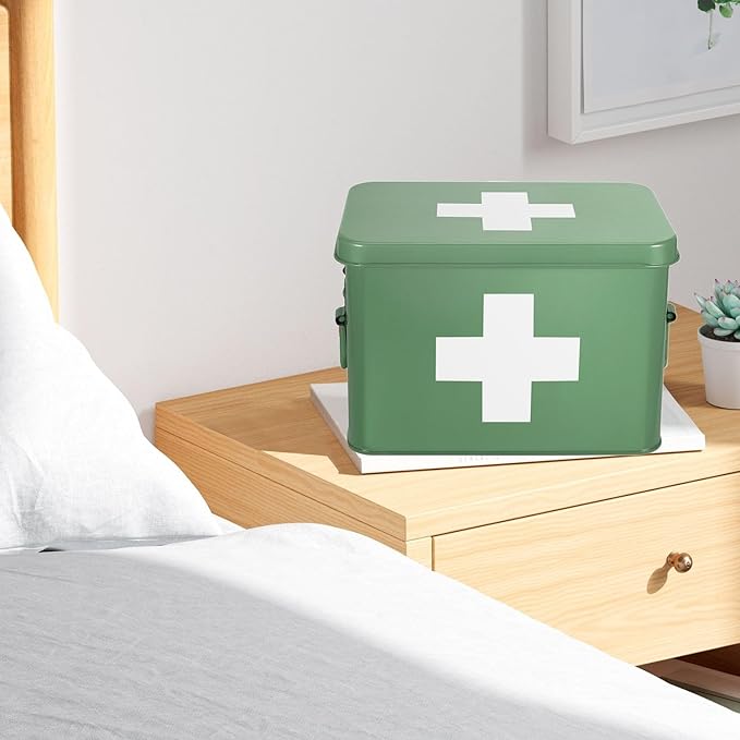 Flexzion First Aid Box Organizer, Empty 8.5 Inch