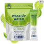 Wake Up Water - Energy + Hydration Sugar Free 15 Packs, Citrus Flavor - Energy Drink Powder, Electrolytes Powder Drink, Natural Caffeine Mix Packet, B Vitamins, 5 Calories, Gluten Free - .10 oz (2.9g)