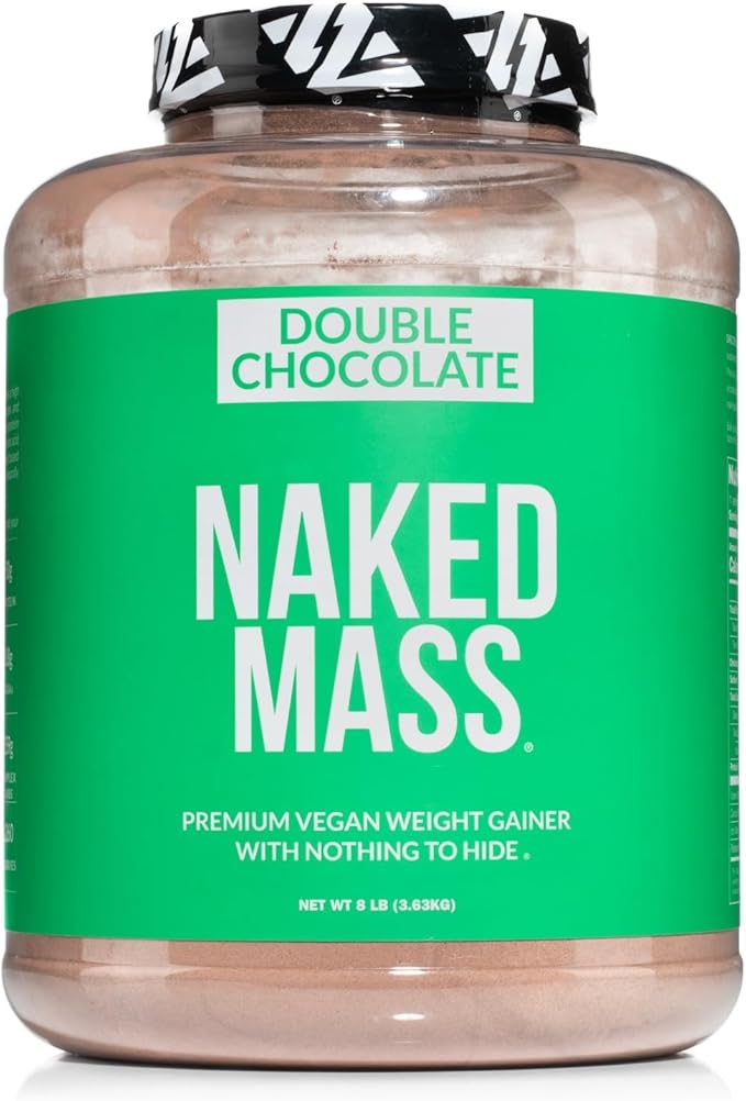 NAKED Double Chocolate Vegan Mass 1,260 Calories, 50G Protein, 8Lb Bulk,