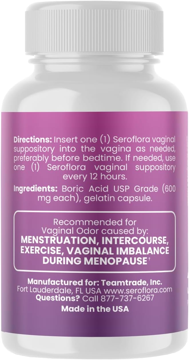 Seroflora Boric Acid Vaginal Suppositories 28 Suppositories 7 Applicators