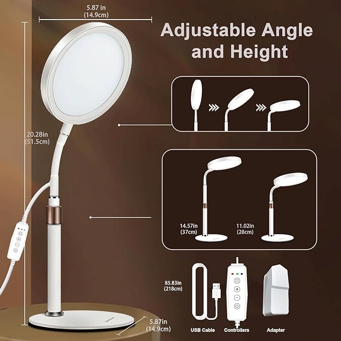 Light Therapy Lamp, UV-Free 10000 Lux 3 Color