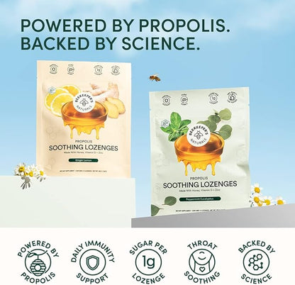 BEEKEEPERS NATURALS Ginger Lemon Lozenges, 14