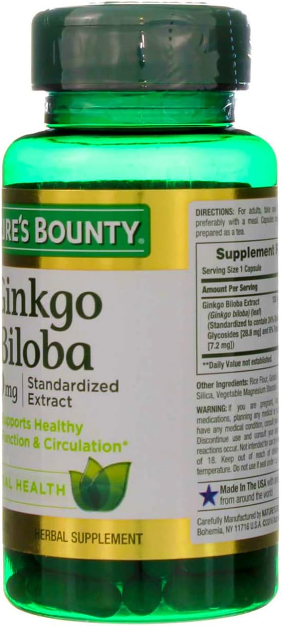 Nature's Bounty Ginkgo Biloba 120 mg 100 Capsules, 2