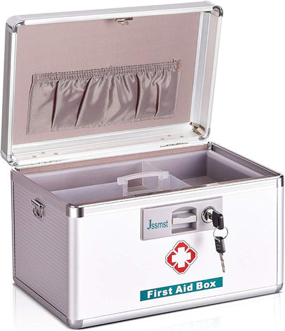 Jssmst Locking Medicine Box 11.4 x 8.1 x7.4 x7.4 Inches, New(MC14020)