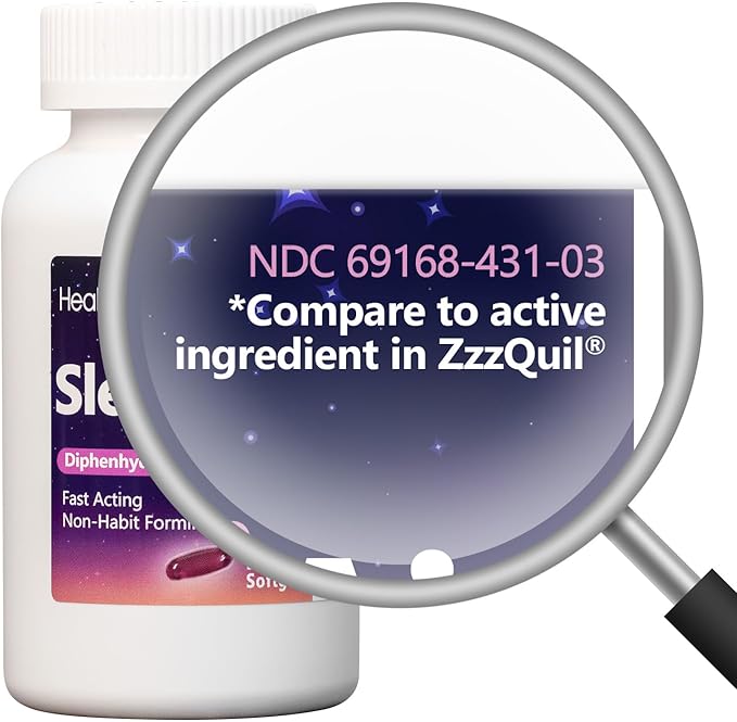 HealthA2Z Sleep Aid, Diphenhydramine HCl 25mg (250 Softgels)
