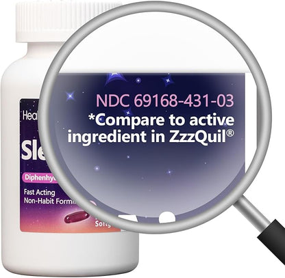 HealthA2Z Sleep Aid, Diphenhydramine HCl 25mg (250 Softgels)