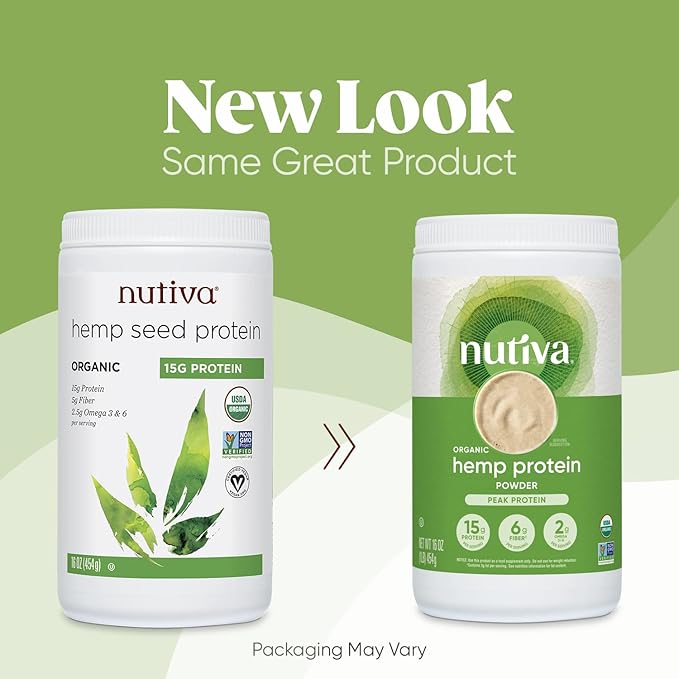 Nutiva Organic Cold-Pressed Raw Hemp Seed 16 Oz, 30 Approved,