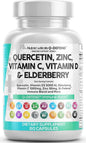 Clean Nutraceuticals Quercetin Zinc Vitamin C Vitamin D Bromelain Elderberry - Lung Immune Support Supplement Adults with Artemisinin, Sea Moss, Echinacea, Allergy Relief