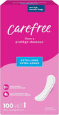 Carefree Panty Liners for Women, Extra 100ct |Pantiliners, 8-Hour Odor Control|100ct (Packaging