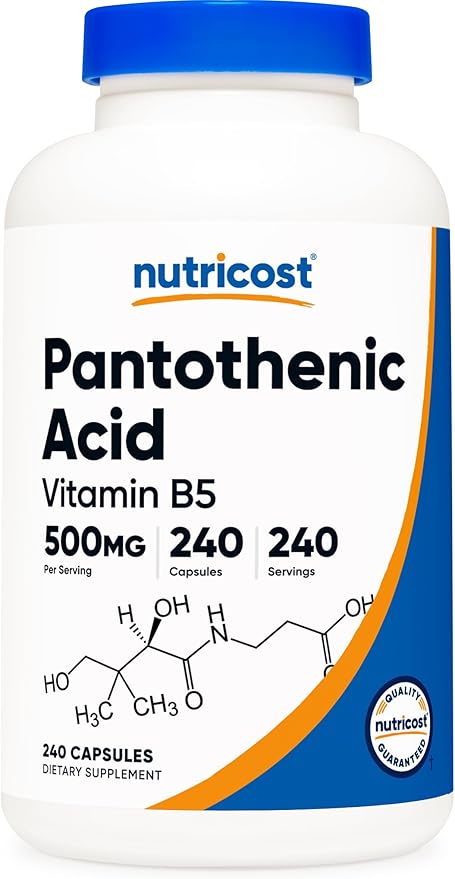 Nutricost Pantothenic Acid (Vitamin B5) 500mg, 240 Capsules