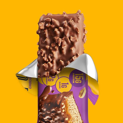 FULFIL Protein Snack Bars, Chocolate Peanut Caramel, 15g Protein, Pantry Staples, 12 Count
