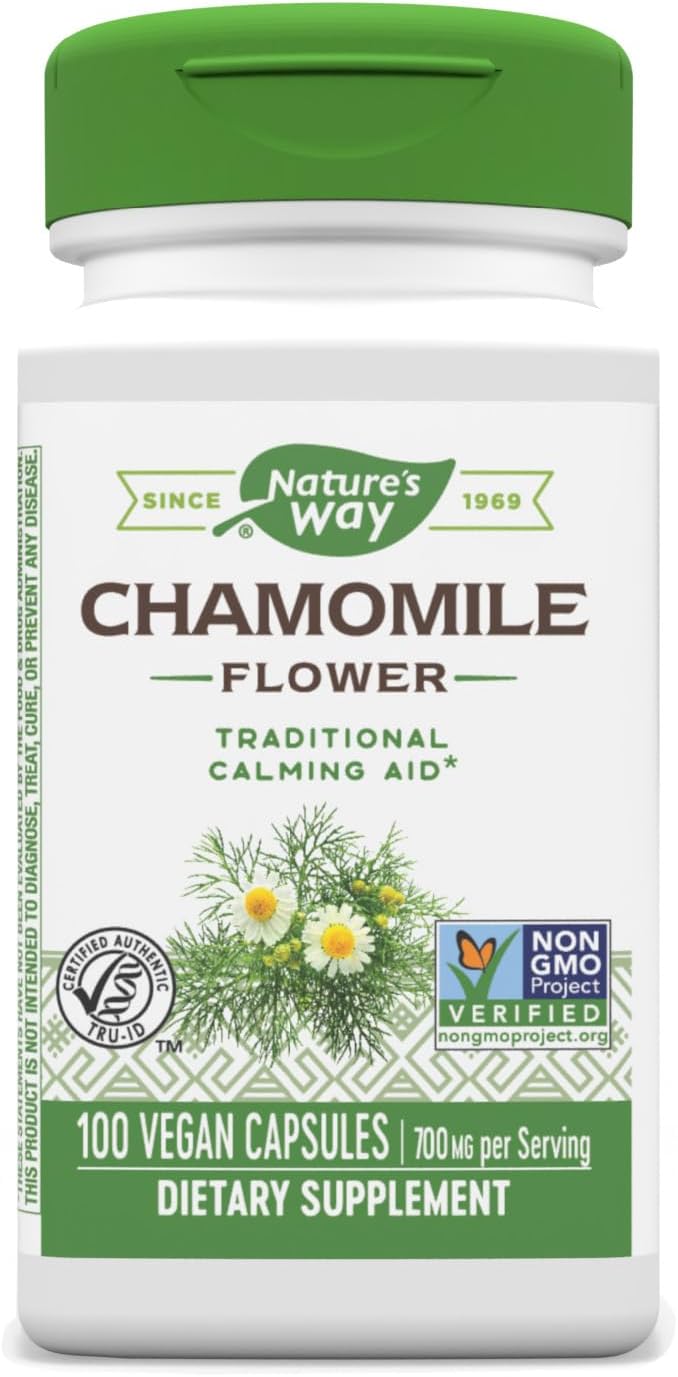 Nature's Way Chamomile Flower 700 mg 2-Capsule Serving- 100 Vegan