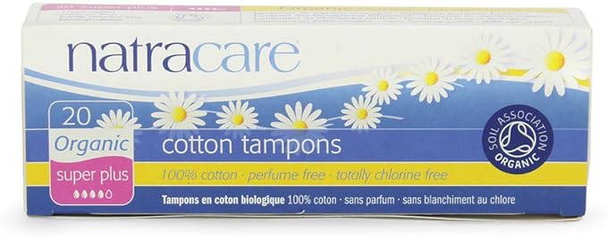 Natracare Organic Cotton Tampon Super Plus 20 Count (6 Pack)
