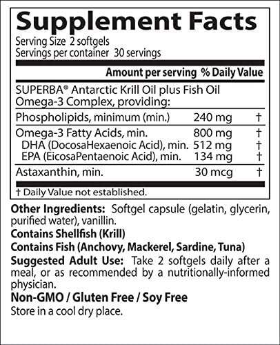 Doctor's Best Enhanced Superba Krill Plus 3s, 60 60 Count