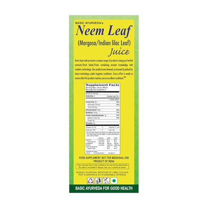 Basic Ayurveda Neem Leaf Juice 16.23 Fl (480ml) |