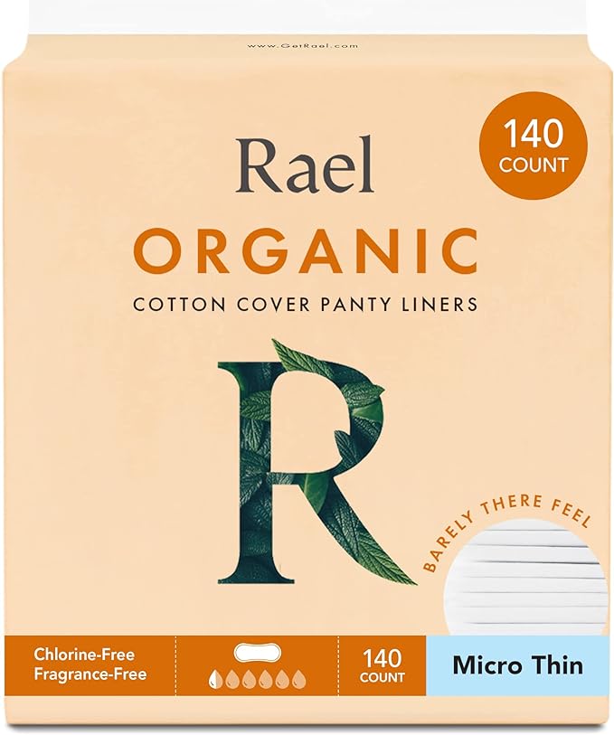 Rael Panty Liners for Women, Organic 140 Count)